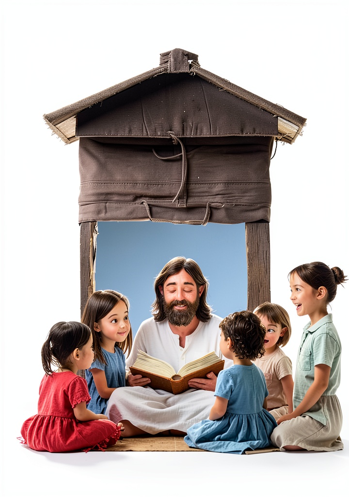 Child reading the Kindle Bible on a tablet in a cozy bedroom